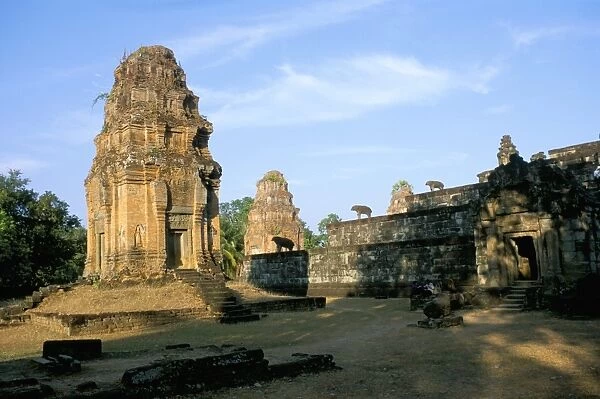 Towers at west of Bakong Temple, Rolous group dating from 9th century, earliest of Angkor temples