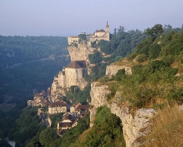 The town and church of Rocamadour in the Dordogne, Midi Pyrenees, France