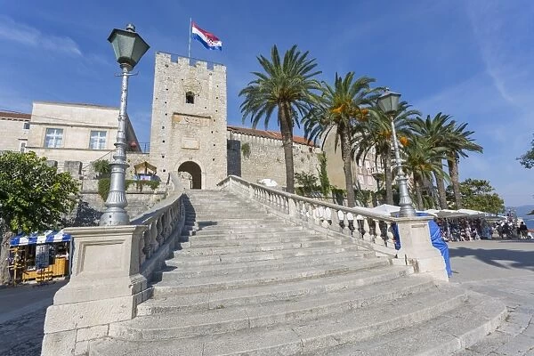 Town Gate, Korcula Town, Korcula, Dalmatia, Croatia, Europe