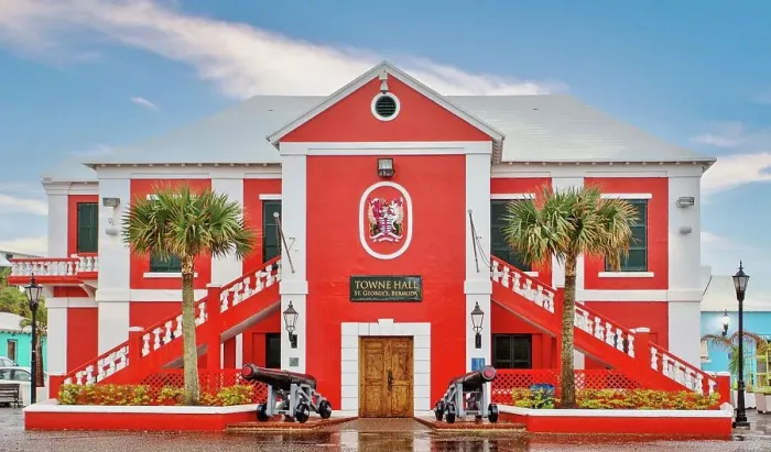 Framed Print : The Town Hall, built in 1782, at St. George's, the original capital of Bermuda, Bermuda, North Atlantic, North America