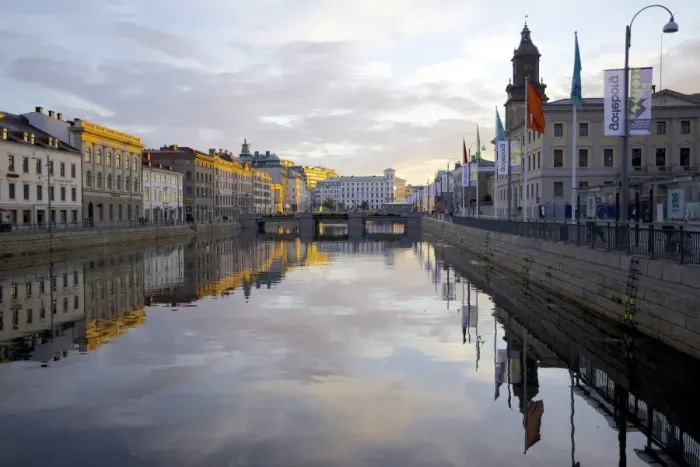 Framed Print : Town Hall and Canal at sunset, Gothenburg, Sweden, Scandinavia, Europe Framed Print : Town Hall and Canal at sunset, Gothenburg, Sweden, Scandinavia, Europe