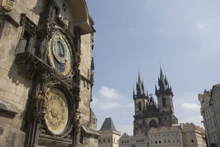 Framed Print : Town Hall Clock, Astronomical clock, and church of Our Lady before Tyn in background Framed Print : Town Hall Clock, Astronomical clock, and church of Our Lady before Tyn in background