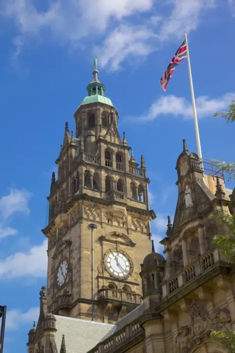 Framed Print : Town Hall Clocktower and Union Jack, Sheffield, South Yorkshire, Yorkshire, England, United Kingdom, Europe Framed Print : Town Hall Clocktower and Union Jack, Sheffield, South Yorkshire, Yorkshire, England, United Kingdom, Europe