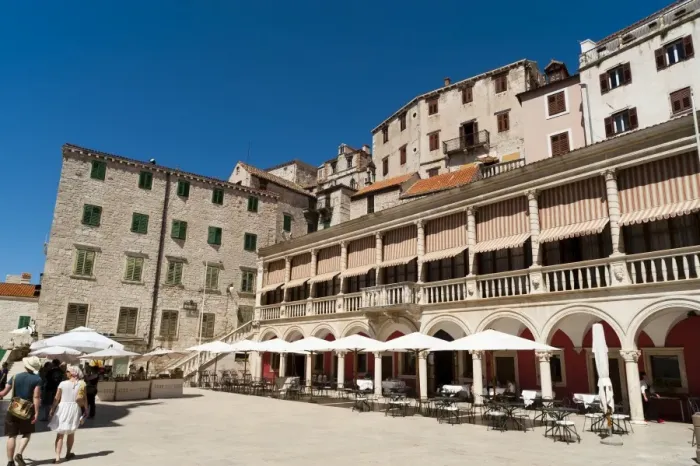 Framed Print : Town Hall (Dukes Palace), Katedralni Trg - Platea Magna (Cathedral Square), Sibenik, Dalmatia region, Croatia, Europe Framed Print : Town Hall (Dukes Palace), Katedralni Trg - Platea Magna (Cathedral Square), Sibenik, Dalmatia region, Croatia, Europe