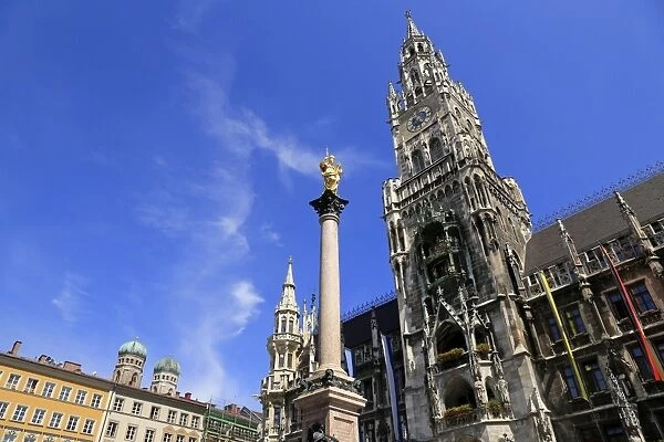 Town hall at the Marienplatz, Munich, Upper Bavaria, Bavaria, Germany, Europe