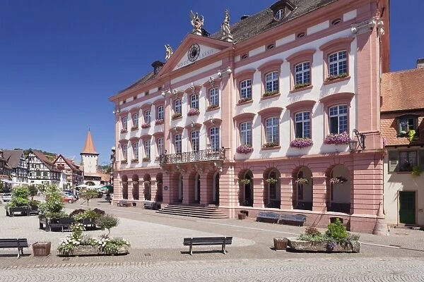 Town Hall on the market square, Obertorturm tower, Gengenbach, Kinzigtal Valley, Black Forest