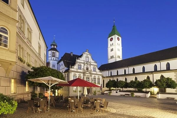 Town Hall, Market Square and St. Martin Church, Wangen, Upper Swabia, Baden Wurttemberg, Germany, Europe