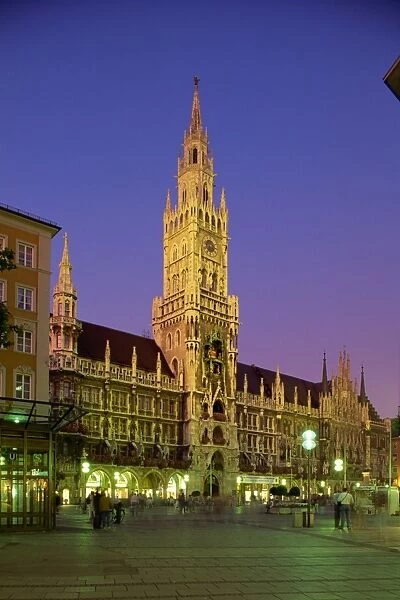 The Town Hall at night in the city of Munich