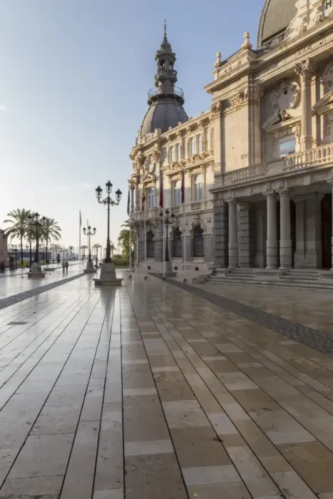 Framed Print : Town Hall Square on an autumn early morning, Cartagena, Murcia Region, Spain, Europe Framed Print : Town Hall Square on an autumn early morning, Cartagena, Murcia Region, Spain, Europe