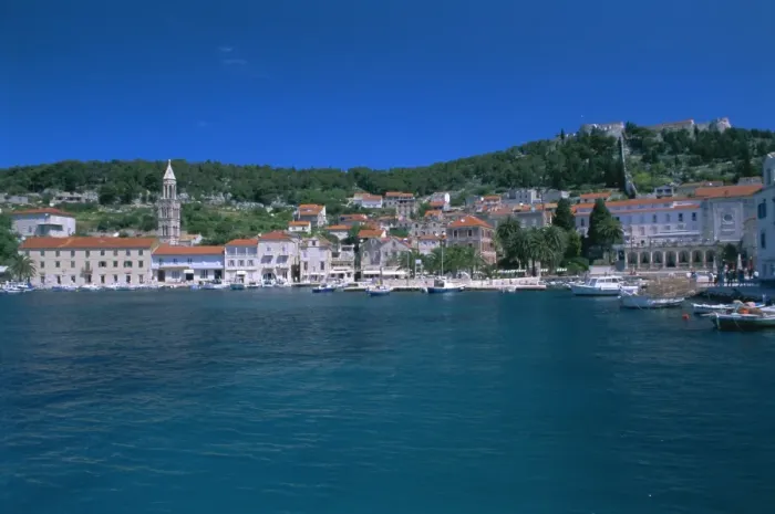 Framed Print : Town of Hvar from the sea, Hvar Island, Dalmatia, Dalmatian coast, Adriatic Framed Print : Town of Hvar from the sea, Hvar Island, Dalmatia, Dalmatian coast, Adriatic