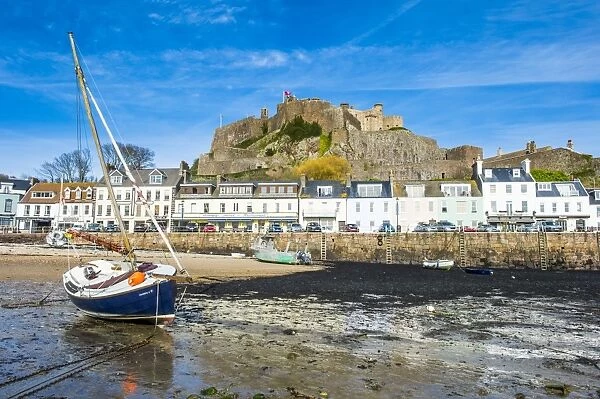 The town of Mont Orgueil and its castle, Jersey, Channel Islands, United Kingdom, Europe