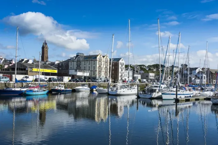 Framed Print : The town of Peel with its picturesque harbour, Peel, Isle of Man, United Kingdom, Europe Framed Print : The town of Peel with its picturesque harbour, Peel, Isle of Man, United Kingdom, Europe