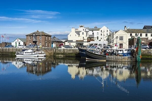 The town of Peel with its picturesque harbour, Peel, Isle of Man, United Kingdom, Europe