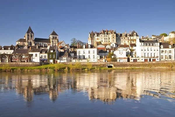 The town of Saint-Aignan and the River Cher, Loir-et-Cher, Centre, France, Europe
