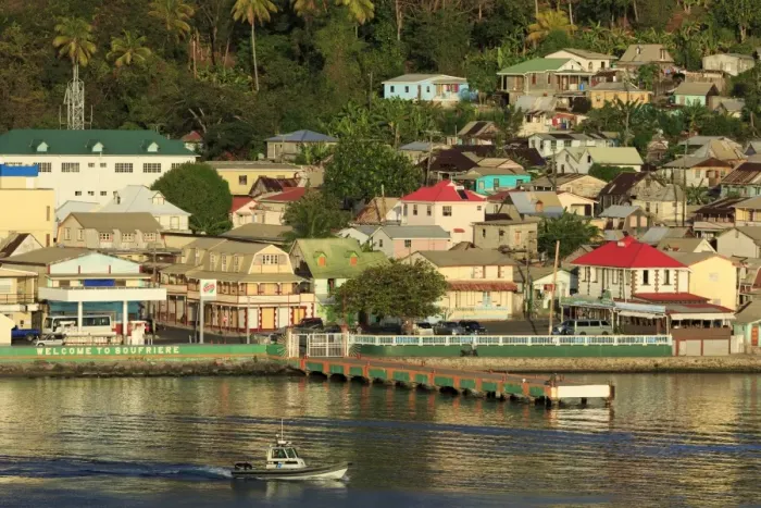 Framed Print : Town of Soufriere, St. Lucia, Windward Islands, West Indies, Caribbean, Central America Framed Print : Town of Soufriere, St. Lucia, Windward Islands, West Indies, Caribbean, Central America