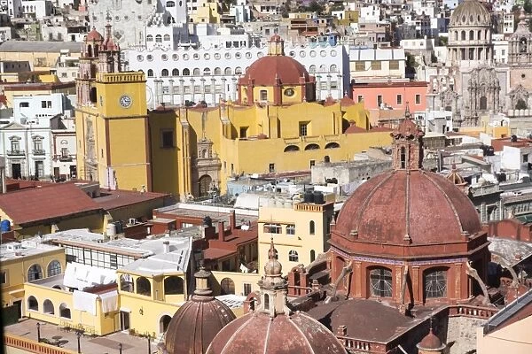 Town view from funicular, Guanajuato, UNESCO World Heritage Site, Mexico, North America