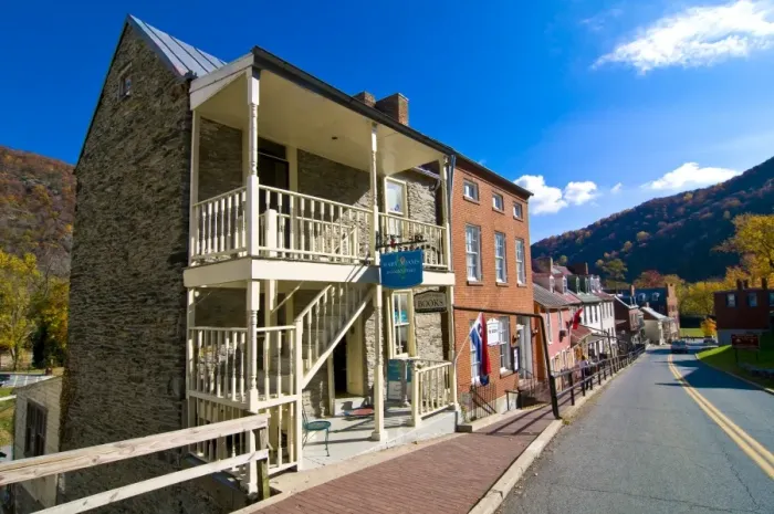 Framed Print : Town view of Harpers Ferry, West Virginia, United States of America, North America Framed Print : Town view of Harpers Ferry, West Virginia, United States of America, North America