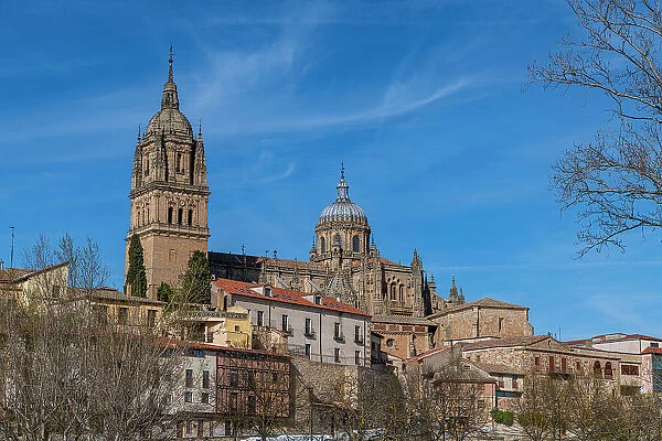 Town view from the Roman bridge, Salamanca, UNESCO World Heritage Site, Castile and Leon, Spain, Europe
