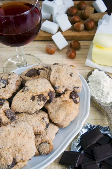 Framed Print : Tozzetti cookies with chocolate, Italian gastronomy, Italy, Europe Framed Print : Tozzetti cookies with chocolate, Italian gastronomy, Italy, Europe