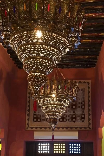Detail of a traditional Arabian light in the restored Souq Waqif