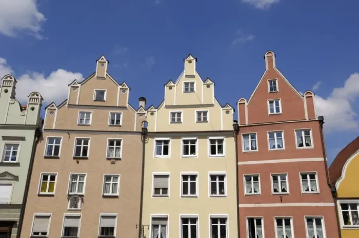 Framed Print : Traditional architecture, Altstadt, Landshut, Bavaria, Germany, Europe Framed Print : Traditional architecture, Altstadt, Landshut, Bavaria, Germany, Europe