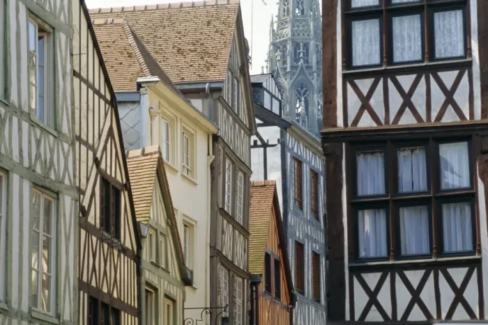 Framed Print : Traditional architecture, Rouen, Seine-Maritime, Haute Normandie (Normandy) Framed Print : Traditional architecture, Rouen, Seine-Maritime, Haute Normandie (Normandy)