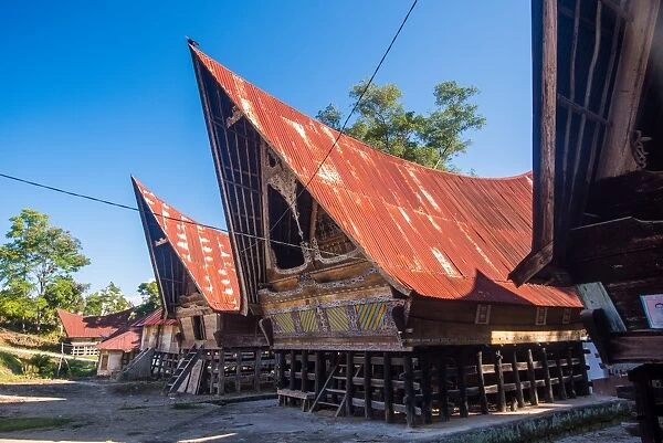 Traditional Batak House in Lake Toba, Sumatra, Indonesia, Southeast Asia