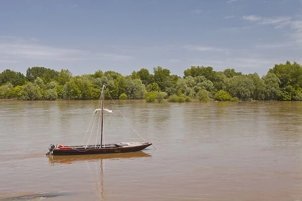 Traditional boat on the River Loire at Chaumont-sur-Loire, Loir-et-Cher, Centre, France, Europe