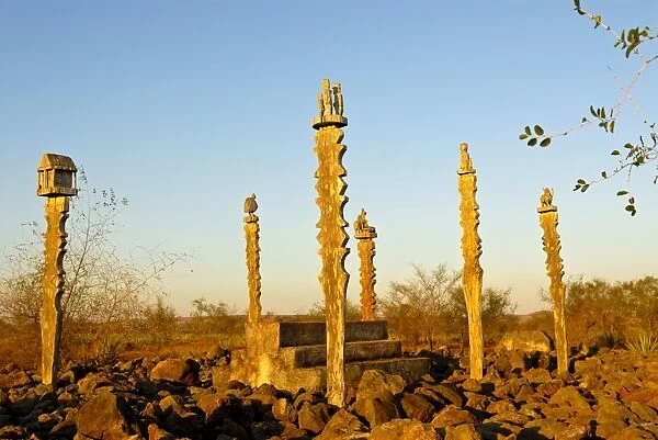 Traditional cemetery, near Toliara, Madagascar, Africa
