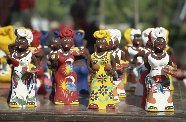 Traditional colourful pottery characters, Cuba, West Indies, Central America
