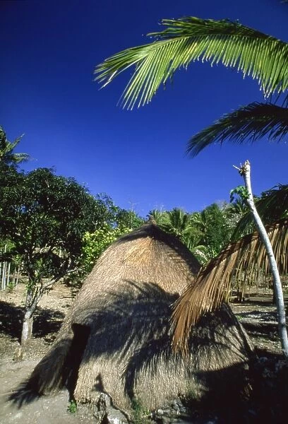 Traditional conical hut in town of Soe, western Timor, Southeast Asia, Asia
