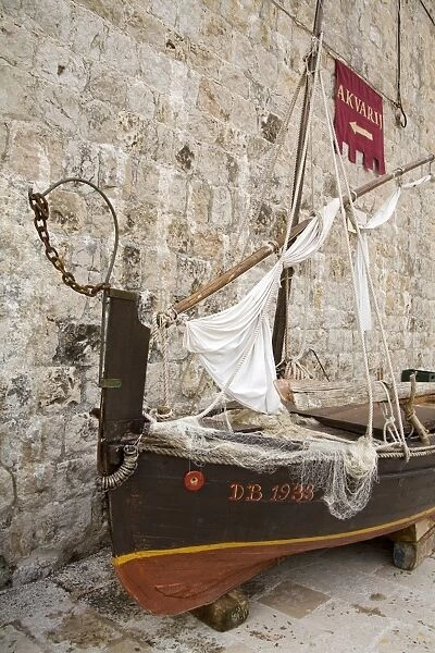 Traditional fishing boat, Maritime Museum, Dubrovnik, Dalmatia, Croatia, Europe