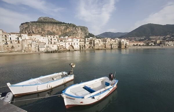 Traditional fishing boats and fishermens houses