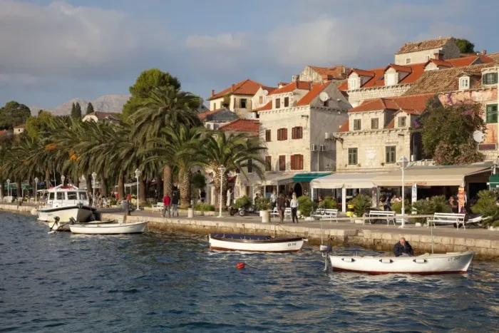 Framed Print : Traditional fishing boats and waterfront, Cavtat, Dalmatia, Croatia, Europe Framed Print : Traditional fishing boats and waterfront, Cavtat, Dalmatia, Croatia, Europe