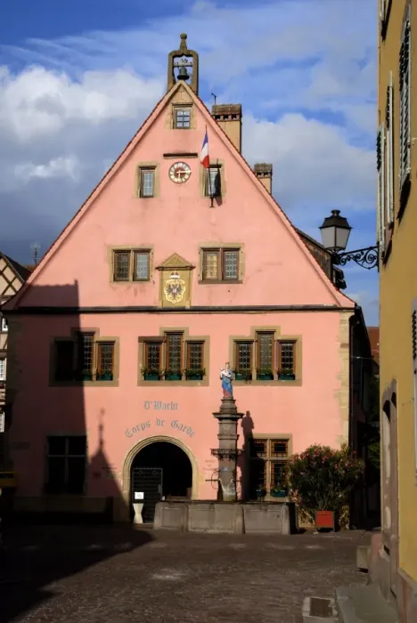 Framed Print : Traditional fountain in front of tourist office, Turckheim, Haut-Rhin, Alsace Framed Print : Traditional fountain in front of tourist office, Turckheim, Haut-Rhin, Alsace