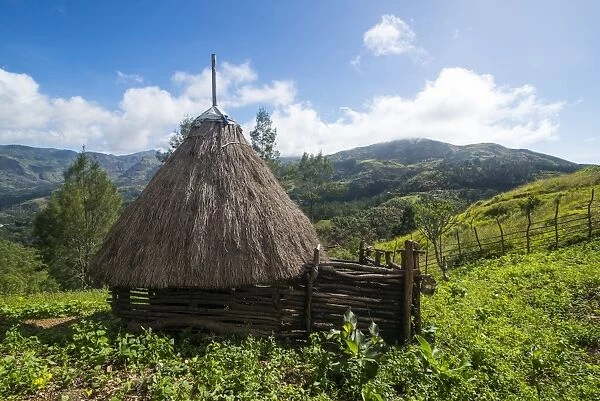Traditional house in the mountains, Maubisse, East Timor, Southeast Asia, Asia