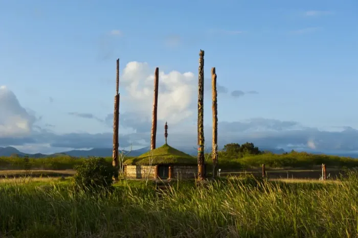 Framed Print : Traditional hut with poles on the west coast of Grand Terre, New Caledonia, Melanesia, South Pacific, Pacific Framed Print : Traditional hut with poles on the west coast of Grand Terre, New Caledonia, Melanesia, South Pacific, Pacific