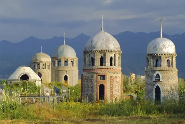 Framed Print : Traditional Kirghiz cemetary Framed Print : Traditional Kirghiz cemetary