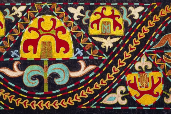 Framed Print : Traditional Kirghiz embroidery Framed Print : Traditional Kirghiz embroidery