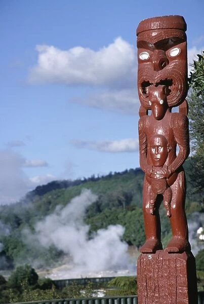 Traditional Maori wooden carving