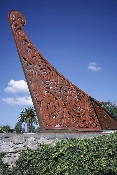 Traditional Maori wooden sculpture