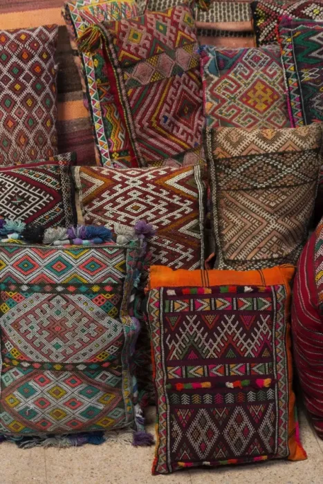 Framed Print : Traditional Moroccan cushions for sale in Old Square, Marrakech, Morocco, North Africa, Africa Framed Print : Traditional Moroccan cushions for sale in Old Square, Marrakech, Morocco, North Africa, Africa