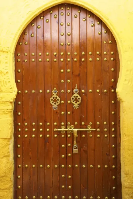 Framed Print : Traditional Moroccan decorative door, Rabat, Morocco, North Africa, Africa