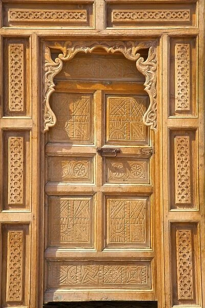 Traditional Moroccan decorative wooden door, Rabat, Morocco, North Africa, Africa