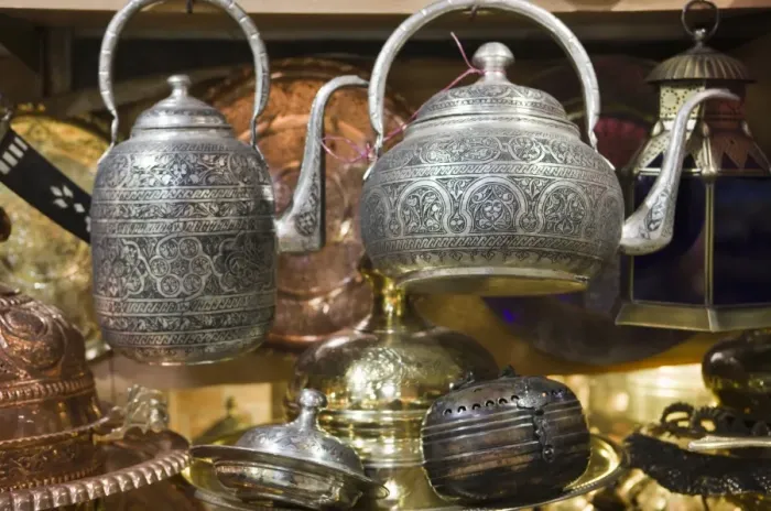 Framed Print : Traditional ornate kettles for sale, Grand Bazaar (Great Bazaar), Istanbul Framed Print : Traditional ornate kettles for sale, Grand Bazaar (Great Bazaar), Istanbul