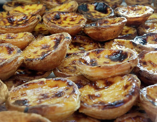 Traditional Portuguese pasteis de nata (Custard tarts), Lisbon, Portugal, Europe