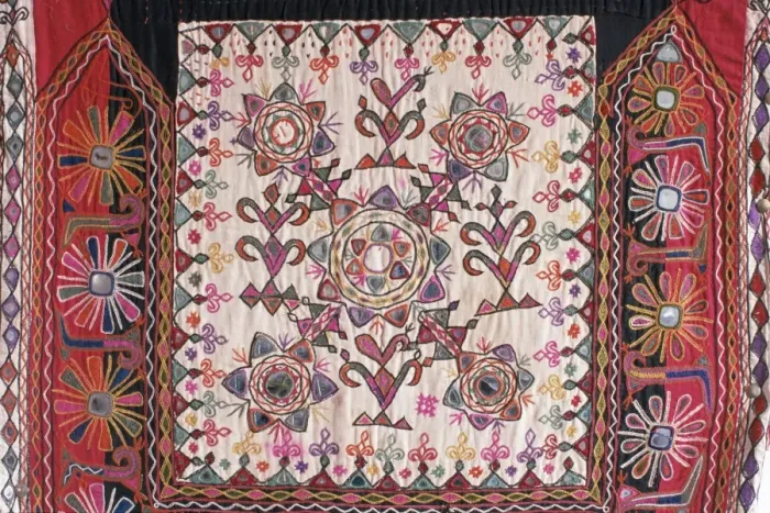 Framed Print : Traditional Rabari tribal embroidered fabrics Framed Print : Traditional Rabari tribal embroidered fabrics