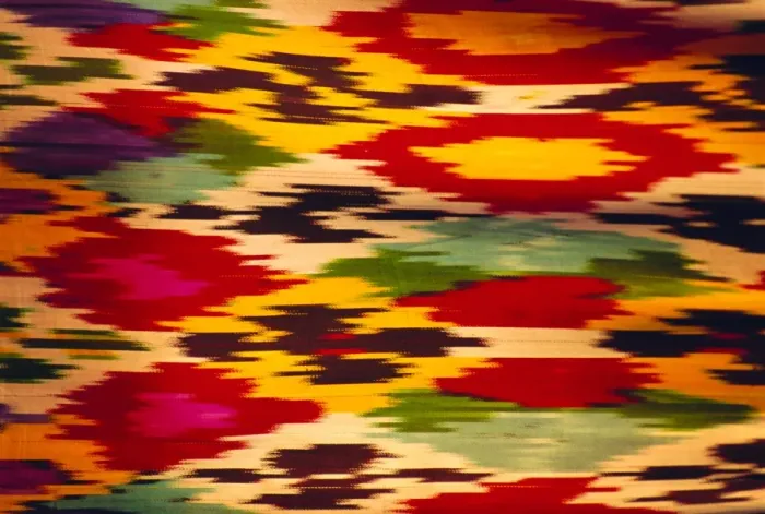 Framed Print : Detail of traditional rainbow silk dress Framed Print : Detail of traditional rainbow silk dress