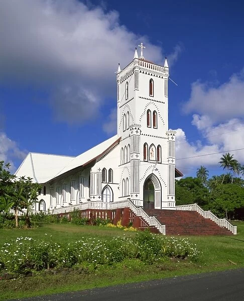 Traditional Samoan church at Felafa, Western Samoa, Pacific Islands, Pacific
