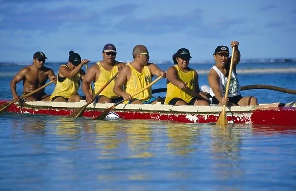 Traditional sea canoe races, Rarotonga, Cook Islands, Polynesia, South Pacific islands